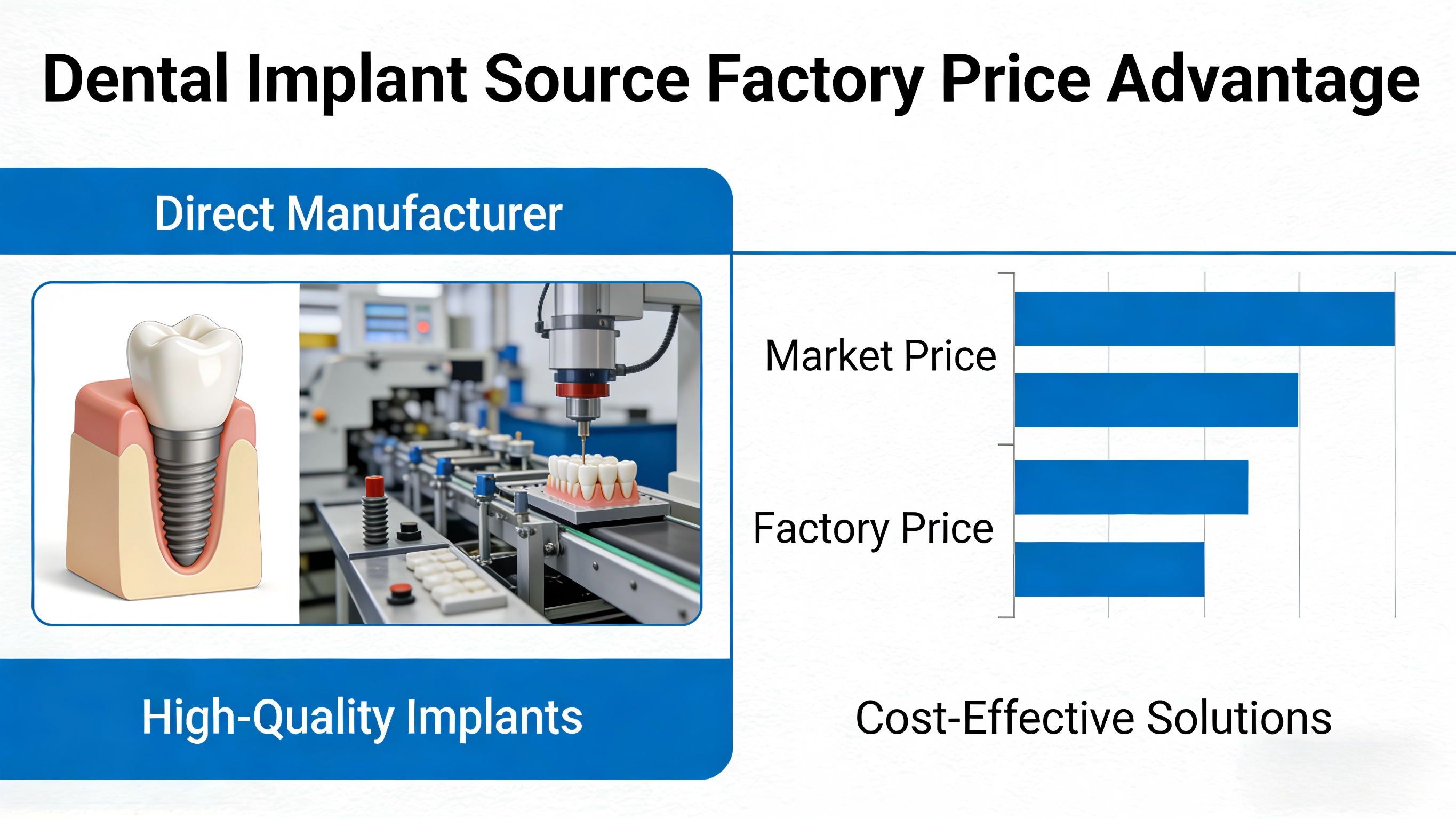 Why are implants cheaper at the source factory?